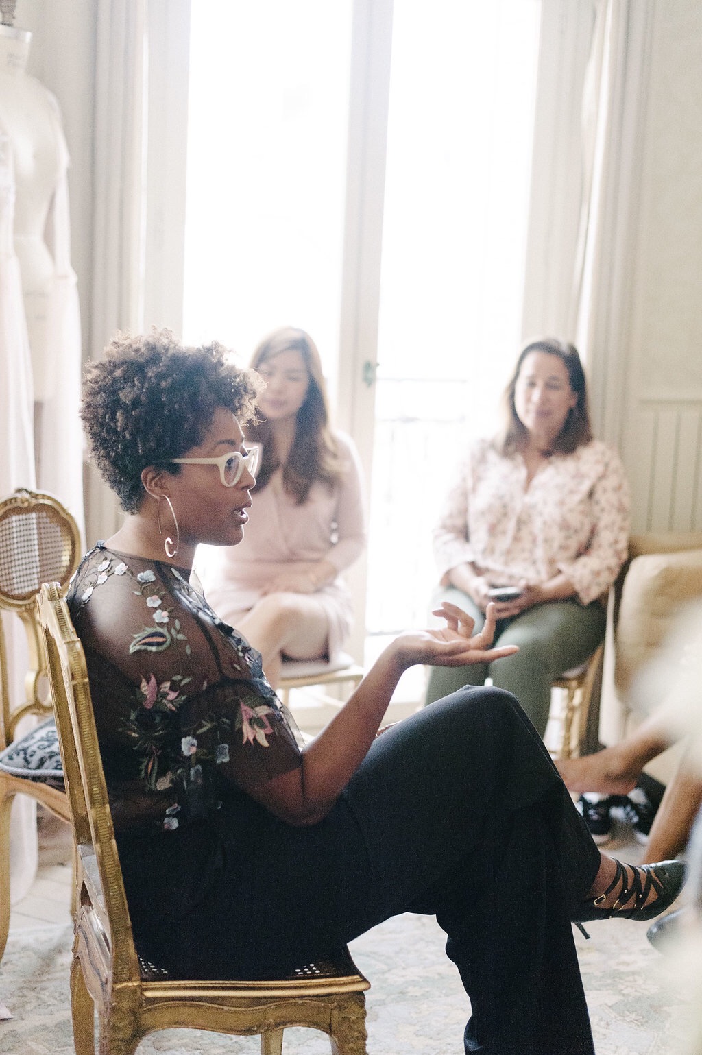Ciara leading an education workshop with industry professionals
